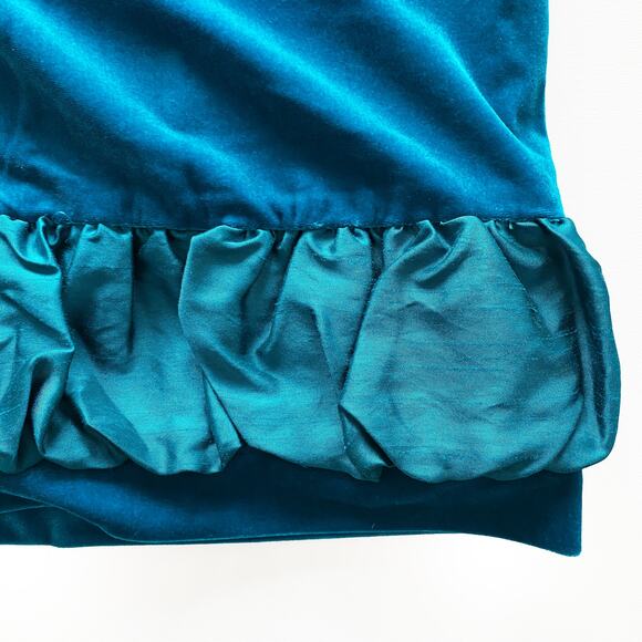 Grace Elements Simply Perfect Teal Soft Velvet Ruffle Hem Knee Length Skirt : 12 - Picture 4 of 12